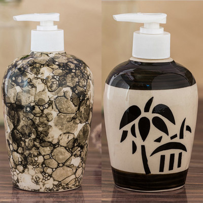 

Sforzi Ceramic soap dispenser combo 700 ml Lotion, Shampoo, Soap Dispenser(Multicolor)