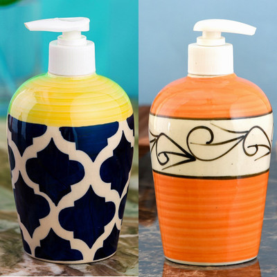 

Sforzi Ceramic soap dispenser combo 450 ml Lotion, Shampoo, Soap Dispenser(Multicolor)