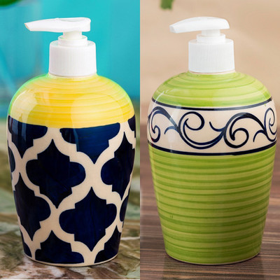

Sforzi Ceramic soap dispenser combo 450 ml Lotion, Shampoo, Soap Dispenser(Multicolor)