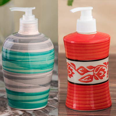 

Sforzi Ceramic soap dispenser combo 700 ml Lotion, Shampoo, Soap Dispenser(Multicolor)