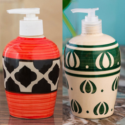 

Sforzi Ceramic soap dispenser combo 700 ml Lotion, Shampoo, Soap Dispenser(Multicolor)