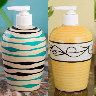 

Sforzi Ceramic soap dispenser combo 450 ml Lotion, Shampoo, Soap Dispenser(Multicolor)