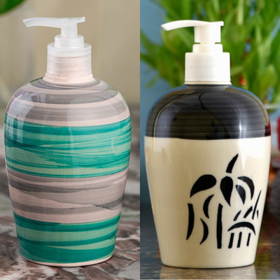 

Sforzi Ceramic soap dispenser combo 450 ml Lotion, Shampoo, Soap Dispenser(Multicolor)