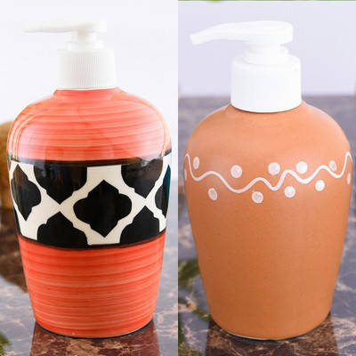 

Sforzi Ceramic soap dispenser combo 700 ml Lotion, Shampoo, Soap Dispenser(Multicolor)