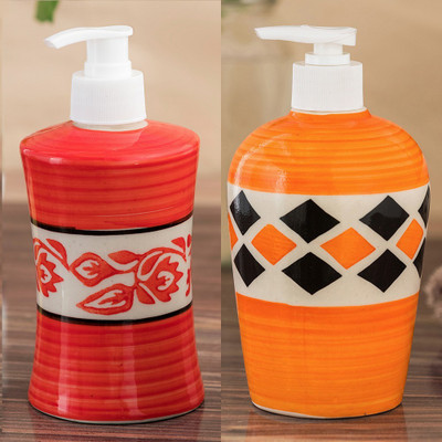 

Sforzi Ceramic soap dispenser combo 700 ml Lotion, Shampoo, Soap Dispenser(Multicolor)