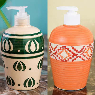 

Sforzi Ceramic soap dispenser combo 450 ml Lotion, Shampoo, Soap Dispenser(Multicolor)