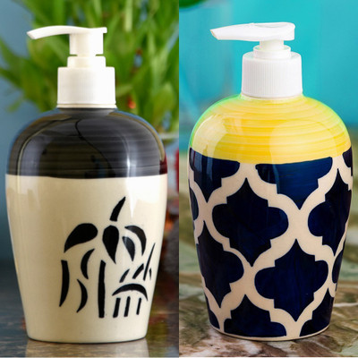 

Sforzi Ceramic soap dispenser combo 450 ml Lotion, Shampoo, Soap Dispenser(Multicolor)