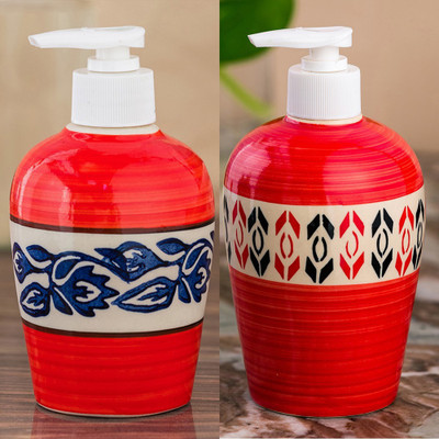 

Sforzi Ceramic soap dispenser combo 700 ml Lotion, Shampoo, Soap Dispenser(Multicolor)