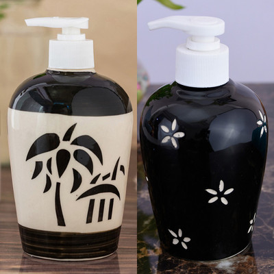 

Sforzi Ceramic soap dispenser combo 700 ml Lotion, Shampoo, Soap Dispenser(Multicolor)