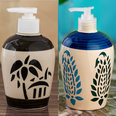 

Sforzi Ceramic soap dispenser combo 700 ml Lotion, Shampoo, Soap Dispenser(Multicolor)
