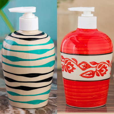 

Sforzi Ceramic soap dispenser combo 450 ml Lotion, Shampoo, Soap Dispenser(Multicolor)