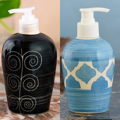 

Sforzi Ceramic soap dispenser combo 700 ml Lotion, Shampoo, Soap Dispenser(Multicolor)
