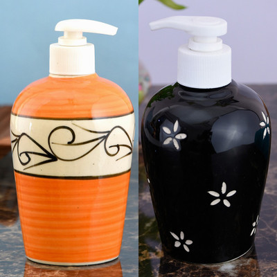 

Sforzi Ceramic soap dispenser combo 700 ml Lotion, Shampoo, Soap Dispenser(Multicolor)