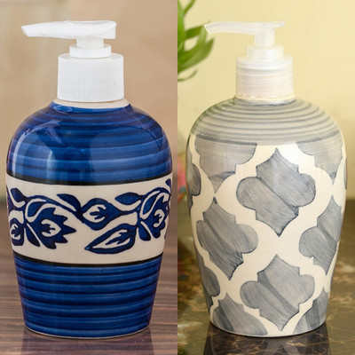 

Sforzi Ceramic soap dispenser combo 700 ml Lotion, Shampoo, Soap Dispenser(Multicolor)