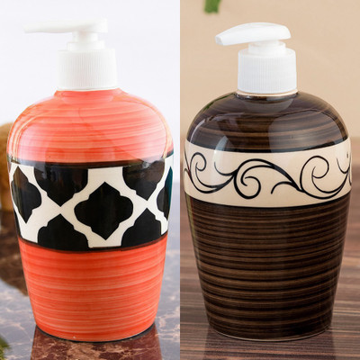 

Sforzi Ceramic soap dispenser combo 450 ml Lotion, Shampoo, Soap Dispenser(Multicolor)