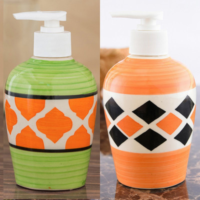 

Sforzi Ceramic soap dispenser combo 250 ml Lotion, Shampoo, Soap Dispenser(Multicolor)