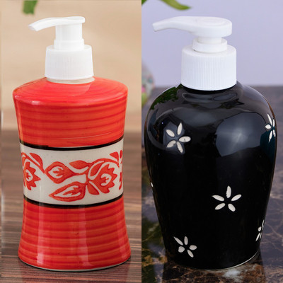 

Sforzi Ceramic soap dispenser combo 250 ml Lotion, Shampoo, Soap Dispenser(Multicolor)