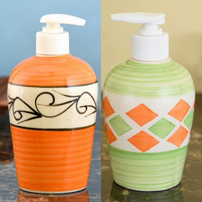 

Sforzi Ceramic soap dispenser combo 700 ml Lotion, Shampoo, Soap Dispenser(Multicolor)