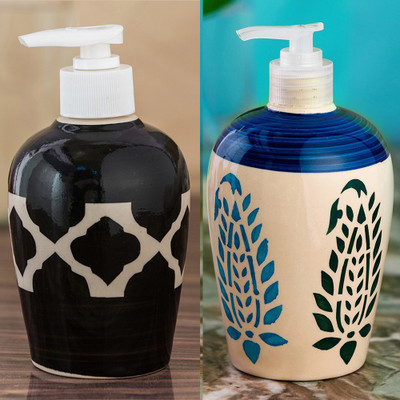 

Sforzi Ceramic soap dispenser combo 700 ml Lotion, Shampoo, Soap Dispenser(Multicolor)