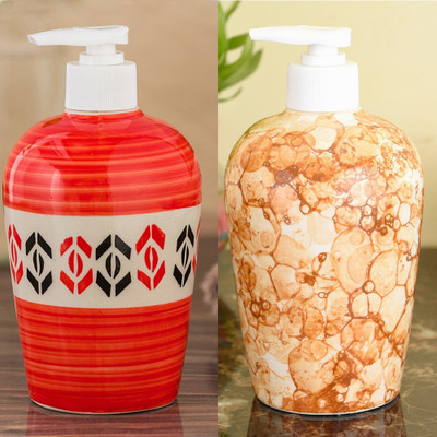 

Sforzi Ceramic soap dispenser combo 450 ml Lotion, Shampoo, Soap Dispenser(Multicolor)