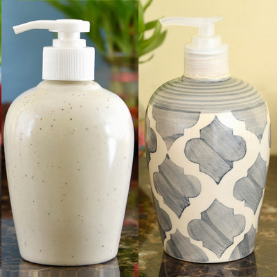 

Sforzi Ceramic soap dispenser combo 700 ml Lotion, Shampoo, Soap Dispenser(Multicolor)