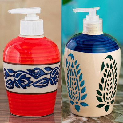 

Sforzi Ceramic soap dispenser combo 700 ml Lotion, Shampoo, Soap Dispenser(Multicolor)