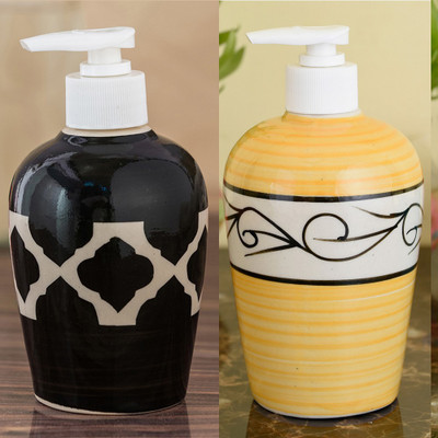 

Sforzi Ceramic soap dispenser combo 700 ml Lotion, Shampoo, Soap Dispenser(Multicolor)
