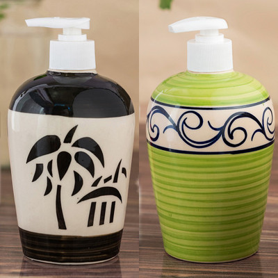 

Sforzi Ceramic soap dispenser combo 450 ml Lotion, Shampoo, Soap Dispenser(Multicolor)