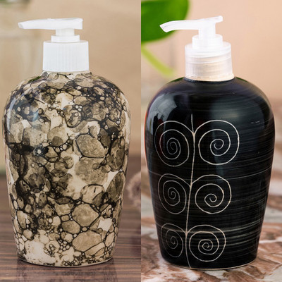 

Sforzi Ceramic soap dispenser combo 450 ml Lotion, Shampoo, Soap Dispenser(Multicolor)