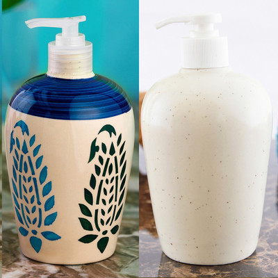 

Sforzi Ceramic soap dispenser combo 450 ml Lotion, Shampoo, Soap Dispenser(Multicolor)