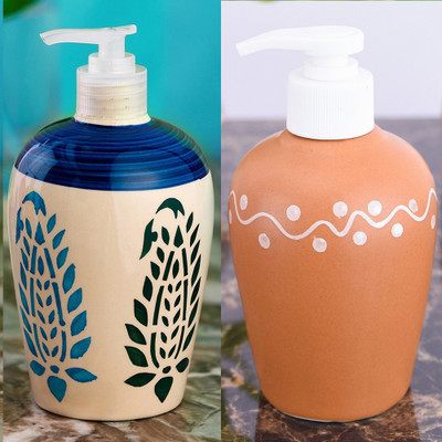 

Sforzi Ceramic soap dispenser combo 700 ml Lotion, Shampoo, Soap Dispenser(Multicolor)