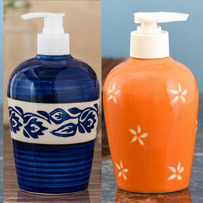 

Sforzi Ceramic soap dispenser combo 700 ml Lotion, Shampoo, Soap Dispenser(Multicolor)