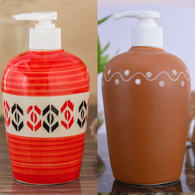 

Sforzi Ceramic soap dispenser combo 450 ml Lotion, Shampoo, Soap Dispenser(Multicolor)