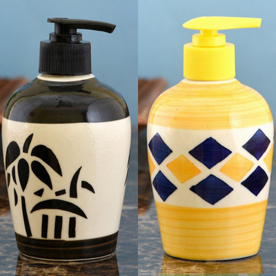 

Sforzi Ceramic soap dispenser combo 250 ml Lotion, Shampoo, Soap Dispenser(Multicolor)