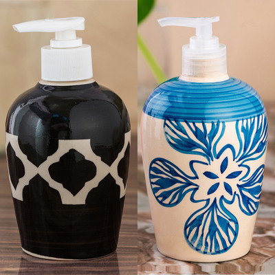 

Sforzi Ceramic soap dispenser combo 700 ml Lotion, Shampoo, Soap Dispenser(Multicolor)
