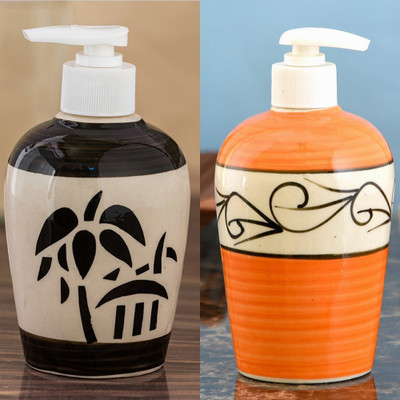 

Sforzi Ceramic soap dispenser combo 700 ml Lotion, Shampoo, Soap Dispenser(Multicolor)