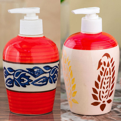 

Sforzi Ceramic soap dispenser combo 700 ml Lotion, Shampoo, Soap Dispenser(Multicolor)