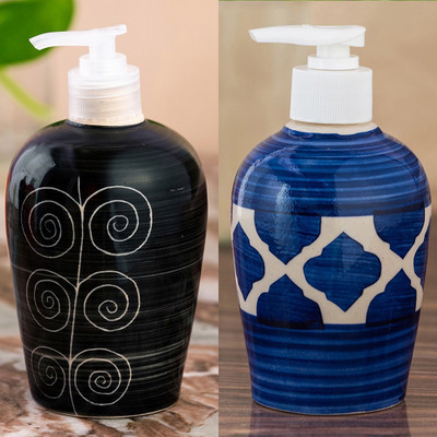 

Sforzi Ceramic soap dispenser combo 700 ml Lotion, Shampoo, Soap Dispenser(Multicolor)