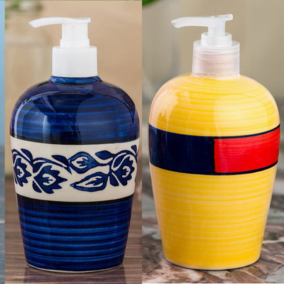 

Sforzi Ceramic soap dispenser combo 450 ml Lotion, Shampoo, Soap Dispenser(Multicolor)