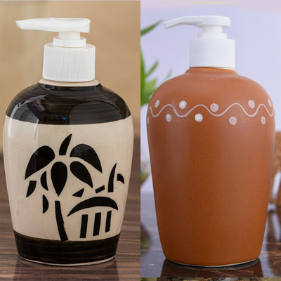 

Sforzi Ceramic soap dispenser combo 700 ml Lotion, Shampoo, Soap Dispenser(Multicolor)