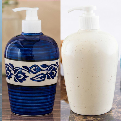 

Sforzi Ceramic soap dispenser combo 450 ml Lotion, Shampoo, Soap Dispenser(Multicolor)