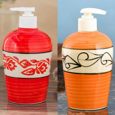 

Sforzi Ceramic soap dispenser combo 700 ml Lotion, Shampoo, Soap Dispenser(Multicolor)