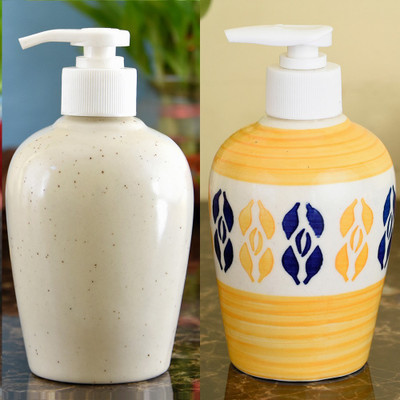 

Sforzi Ceramic soap dispenser combo 250 ml Lotion, Shampoo, Soap Dispenser(Multicolor)