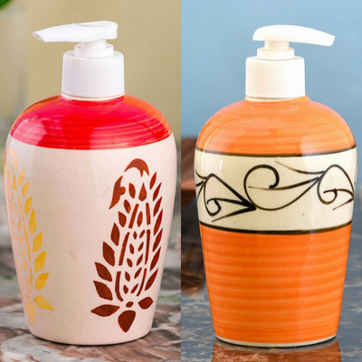 

Sforzi Ceramic soap dispenser combo 450 ml Lotion, Shampoo, Soap Dispenser(Multicolor)