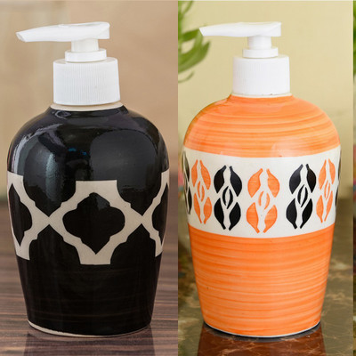 

Sforzi Ceramic soap dispenser combo 700 ml Lotion, Shampoo, Soap Dispenser(Multicolor)