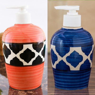 

Sforzi Ceramic soap dispenser combo 700 ml Lotion, Shampoo, Soap Dispenser(Multicolor)