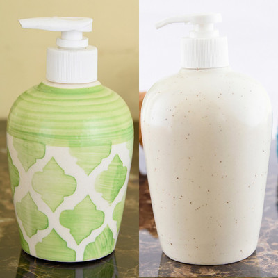 

Sforzi Ceramic soap dispenser combo 700 ml Lotion, Shampoo, Soap Dispenser(Multicolor)