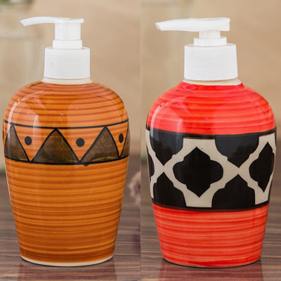 

Sforzi Ceramic soap dispenser combo 700 ml Lotion, Shampoo, Soap Dispenser(Multicolor)