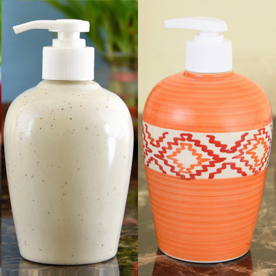 

Sforzi Ceramic soap dispenser combo 700 ml Lotion, Shampoo, Soap Dispenser(Multicolor)