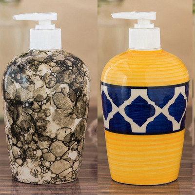 

Sforzi Ceramic soap dispenser combo 450 ml Lotion, Shampoo, Soap Dispenser(Multicolor)